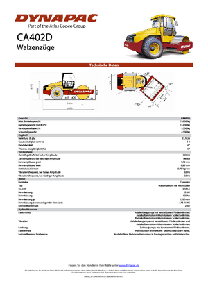Egyhengeres hengerek Dynapac CA 402 D