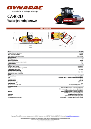 Egyhengeres hengerek Dynapac CA 402 D