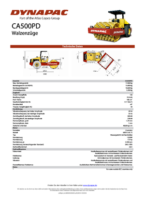 Egyhengeres hengerek Dynapac CA 500 PD