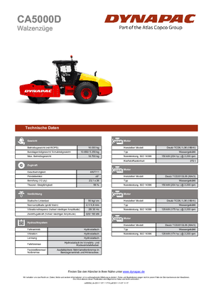 Egyhengeres hengerek Dynapac CA 5000 D