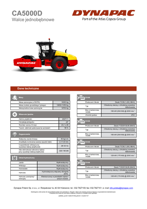 Egyhengeres hengerek Dynapac CA 5000 D
