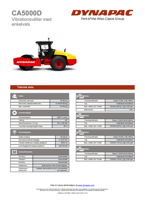 Egyhengeres hengerek Dynapac CA 5000 D
