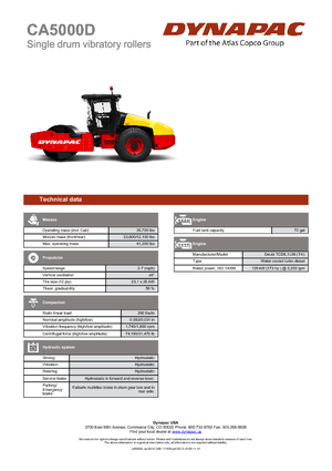 Egyhengeres hengerek Dynapac CA 5000 D