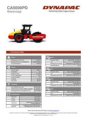 Egyhengeres hengerek Dynapac CA 5000 PD