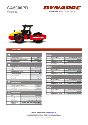 Egyhengeres hengerek Dynapac CA 5000 PD