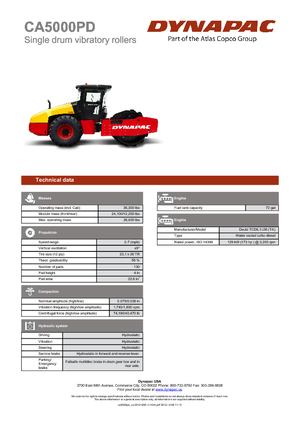 Egyhengeres hengerek Dynapac CA 5000 PD