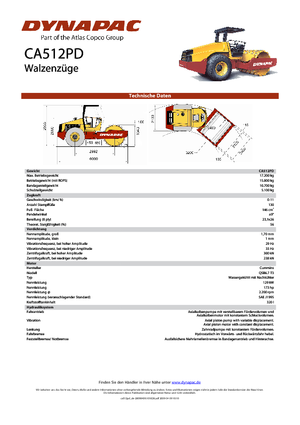 Egyhengeres hengerek Dynapac CA 512 PD