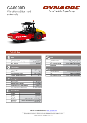 Egyhengeres hengerek Dynapac CA 6000 D