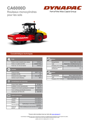 Egyhengeres hengerek Dynapac CA 6000 D