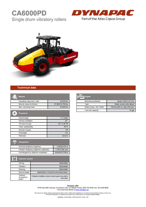 Egyhengeres hengerek Dynapac CA 6000 PD
