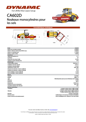 Egyhengeres hengerek Dynapac CA 602 D
