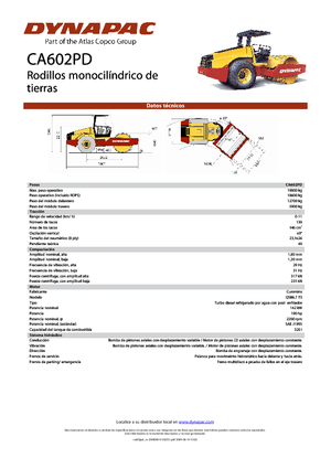 Egyhengeres hengerek Dynapac CA 602 PD