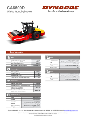 Egyhengeres hengerek Dynapac CA 6500 D