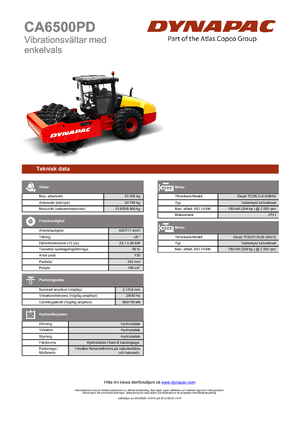 Egyhengeres hengerek Dynapac CA 6500 PD