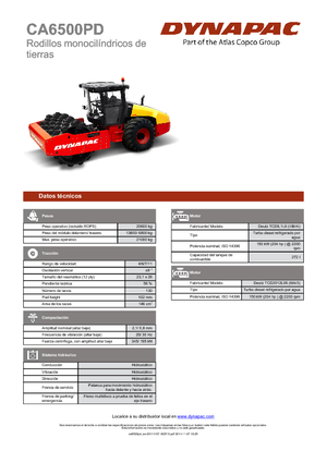 Egyhengeres hengerek Dynapac CA 6500 PD