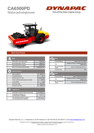 Egyhengeres hengerek Dynapac CA 6500 PD