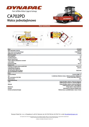 Egyhengeres hengerek Dynapac CA 702 PD