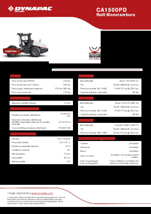 Egyhengeres hengerek Dynapac CA1500PD