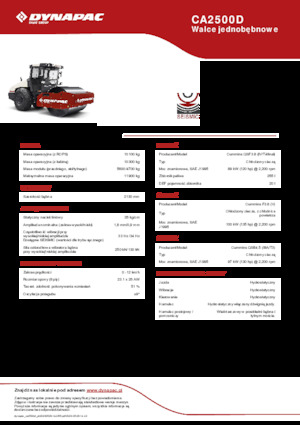 Egyhengeres hengerek Dynapac CA2500D