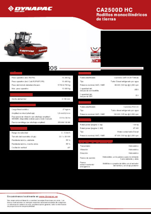 Egyhengeres hengerek Dynapac CA2500D HC