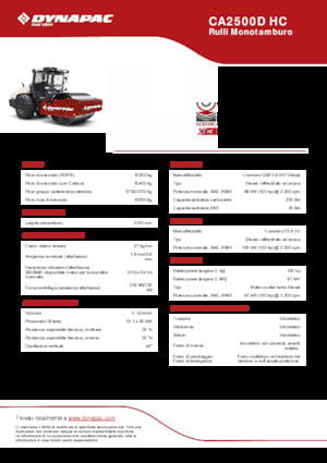 Egyhengeres hengerek Dynapac CA2500D HC