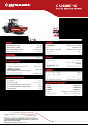 Egyhengeres hengerek Dynapac CA2500D HC