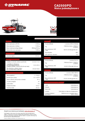 Egyhengeres hengerek Dynapac CA2500PD