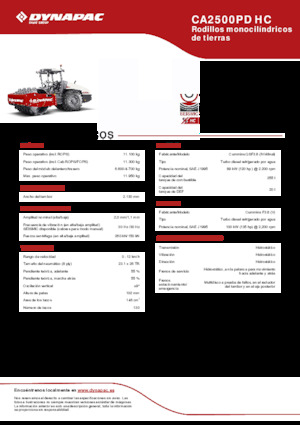 Egyhengeres hengerek Dynapac CA2500PD HC