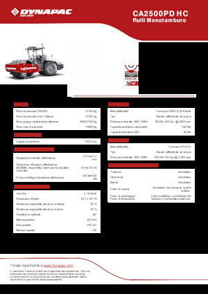Egyhengeres hengerek Dynapac CA2500PD HC