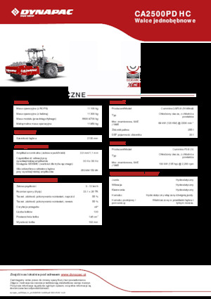 Egyhengeres hengerek Dynapac CA2500PD HC