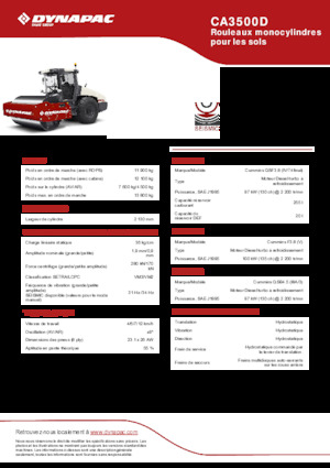 Egyhengeres hengerek Dynapac CA3500D
