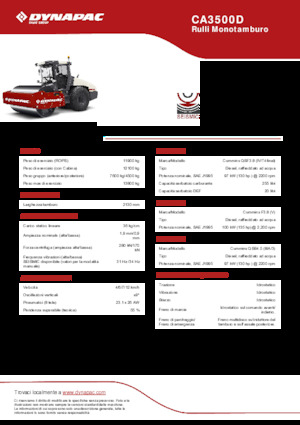 Egyhengeres hengerek Dynapac CA3500D