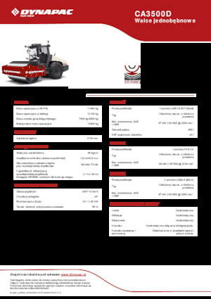 Egyhengeres hengerek Dynapac CA3500D