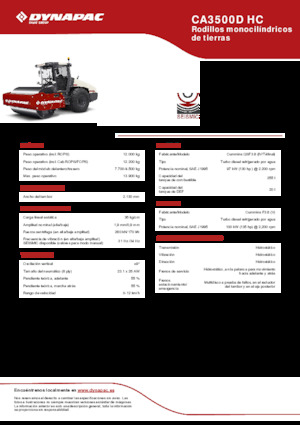 Egyhengeres hengerek Dynapac CA3500D HC