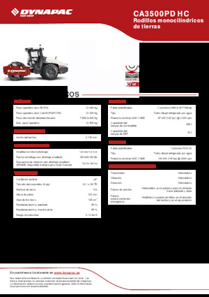 Egyhengeres hengerek Dynapac CA3500PD HC