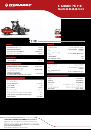 Egyhengeres hengerek Dynapac CA3500PD HC