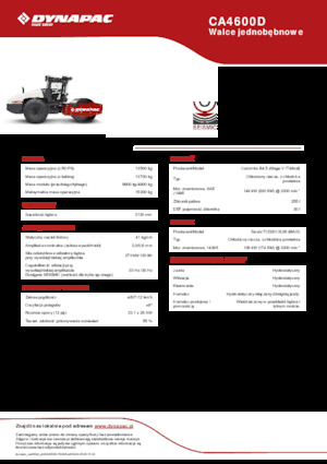 Egyhengeres hengerek Dynapac CA4600D