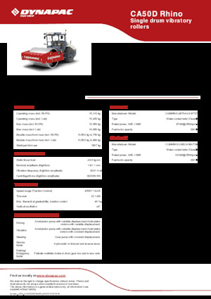 Egyhengeres hengerek Dynapac CA50D Rhino