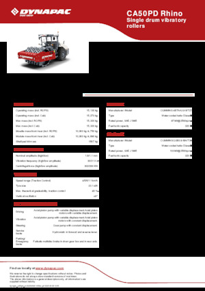 Egyhengeres hengerek Dynapac CA50PD Rhino