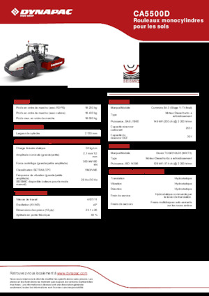 Egyhengeres hengerek Dynapac CA5500D