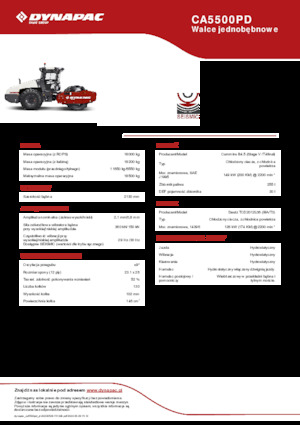Egyhengeres hengerek Dynapac CA5500PD