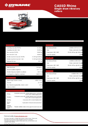 Egyhengeres hengerek Dynapac CA55D Rhino