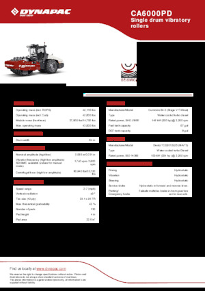 Egyhengeres hengerek Dynapac CA6000PD