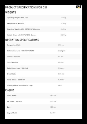 Egyhengeres hengerek Caterpillar CS7