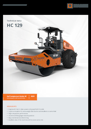 Egyhengeres hengerek Hamm HC 129