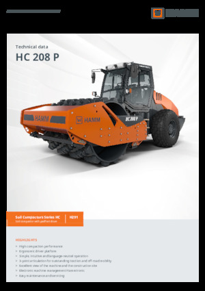 Egyhengeres hengerek Hamm HC 208 P