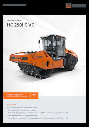 Egyhengeres hengerek Hamm HC 250i C VC