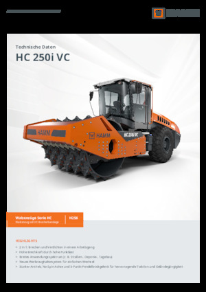 Egyhengeres hengerek Hamm HC 250i VC