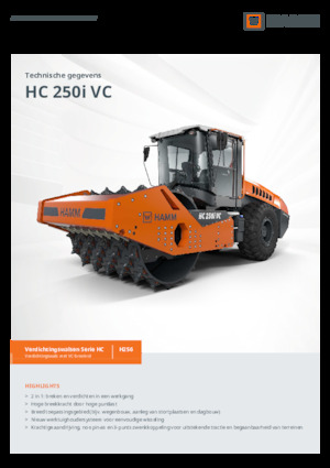 Egyhengeres hengerek Hamm HC 250i VC