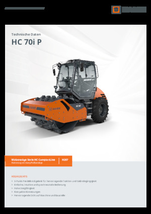 Egyhengeres hengerek Hamm HC 70i P